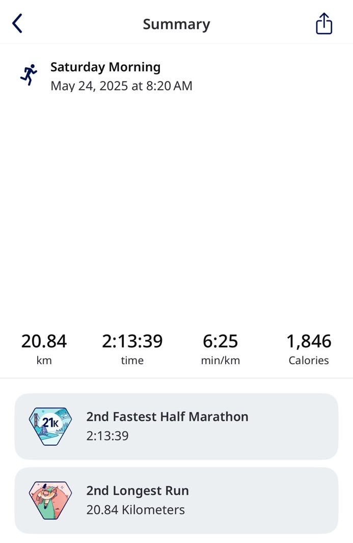 The Runkeeper app on iPhone tracked my half-marathon run.